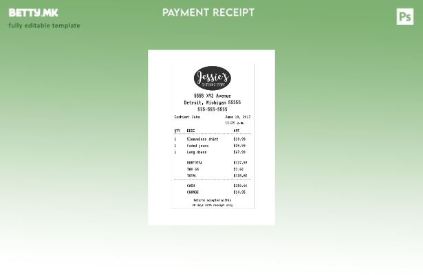 Модерен стил шаблон за сметки за продавница за облека Jessie'S